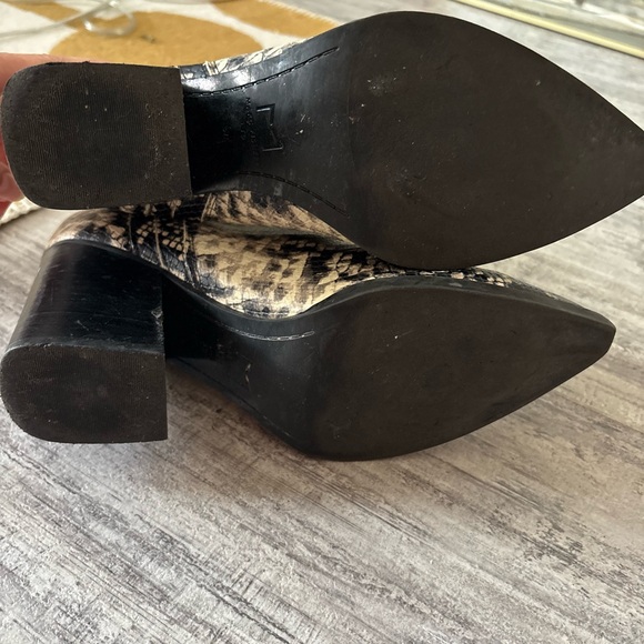 Marc Fisher Snakeskin Print Ankle Boots - Black and White - Women's size 9M - Picture 4 of 6